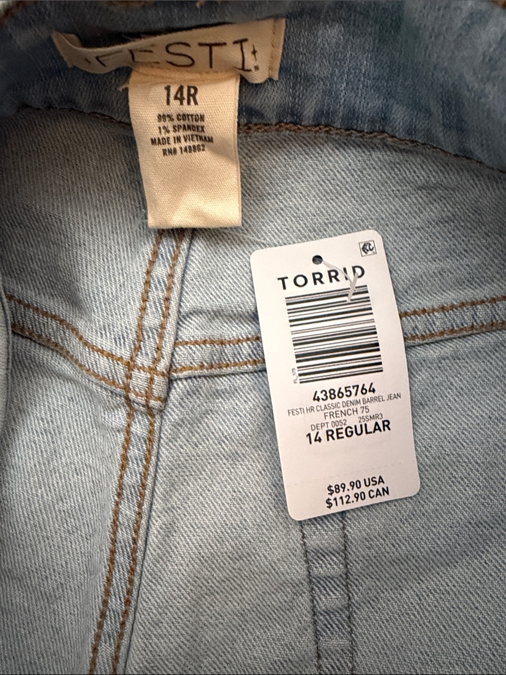Torrid Festi High-Rise Barrel Jean - Picture 4 of 6